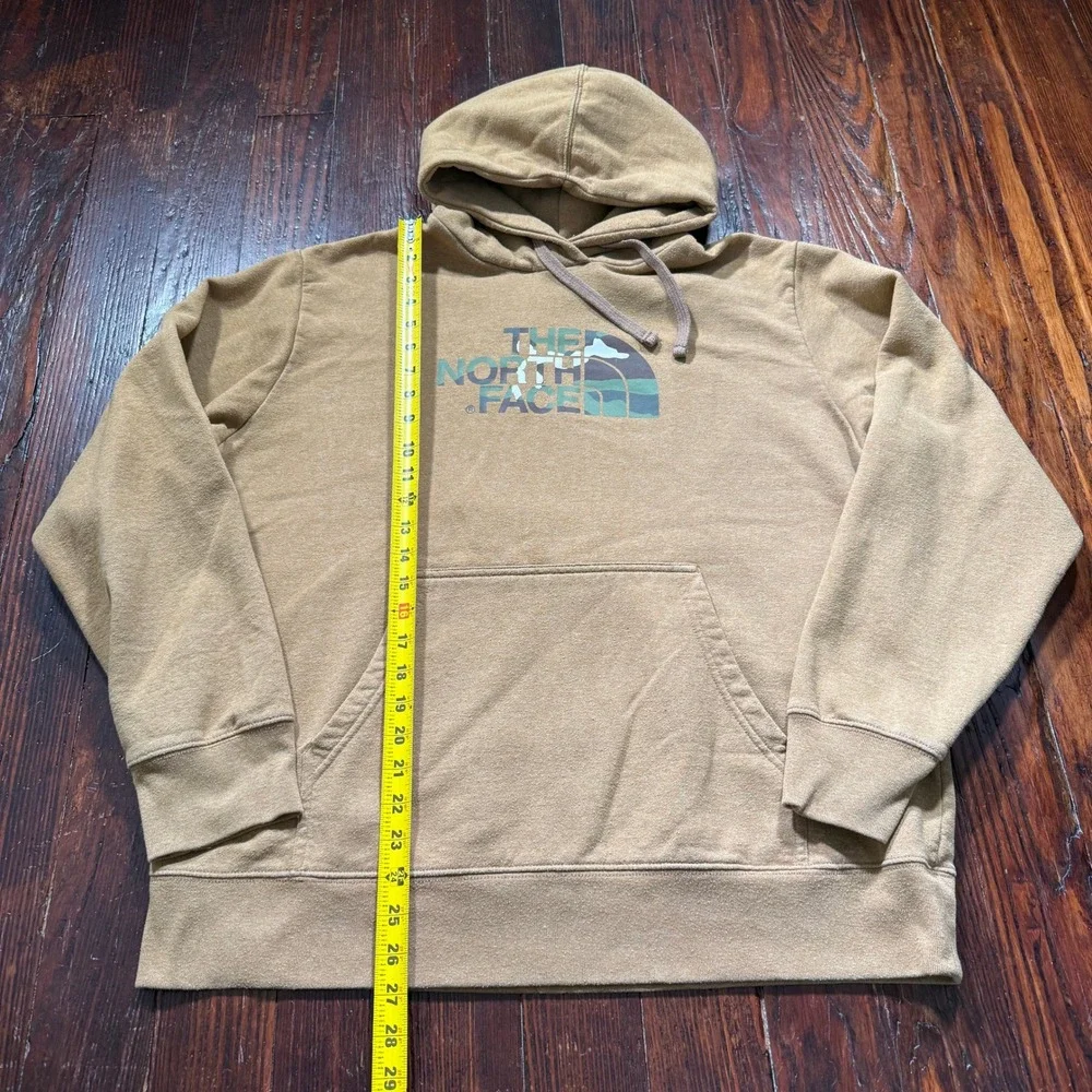 The North Face Hoodie Men XL Brown Camo Logo Pullover Sweatshirt Outdoor Gorp